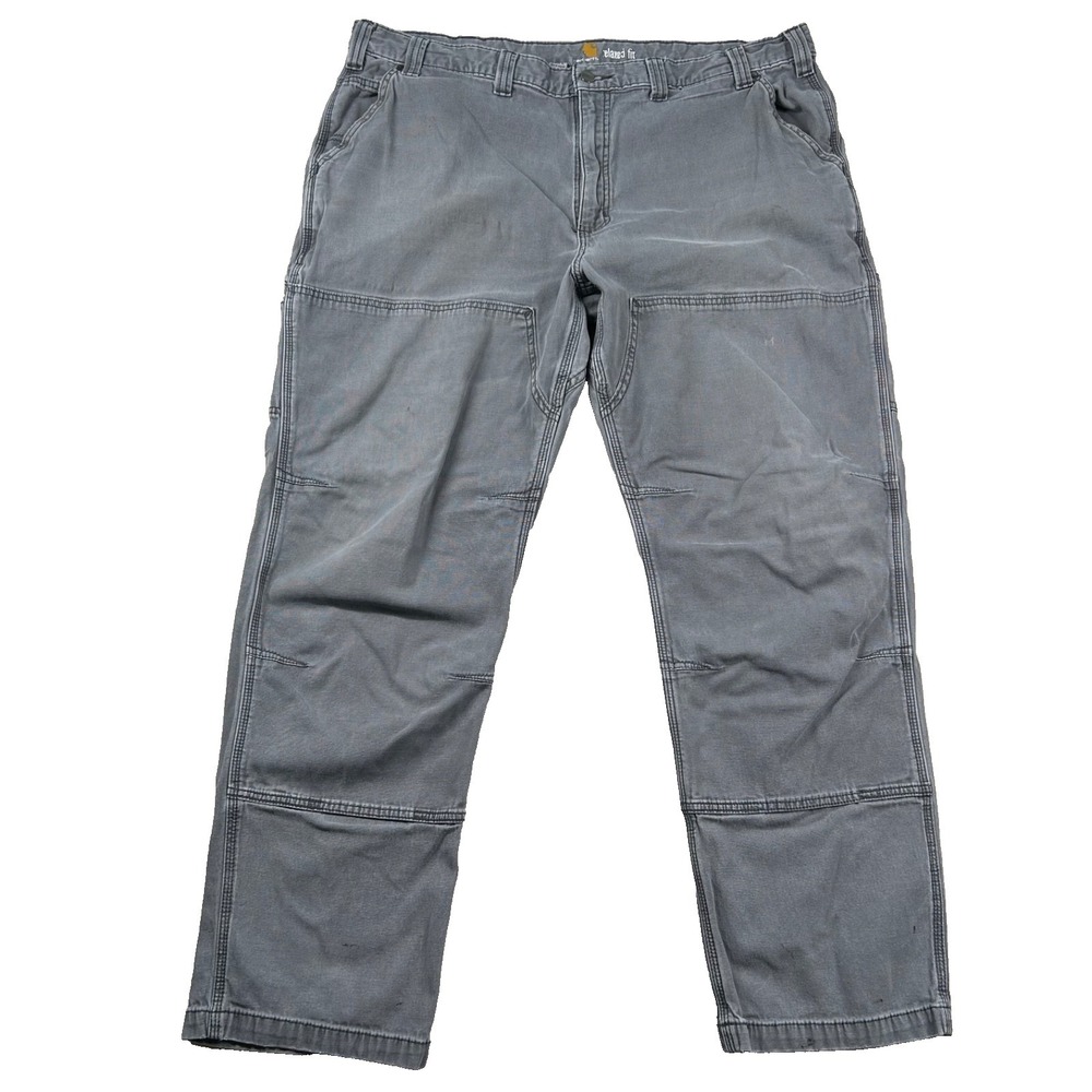 Carhartt Double-Knee Pants Mens 44x32 (fits 41x31) Canvas Chino Relax Distressed